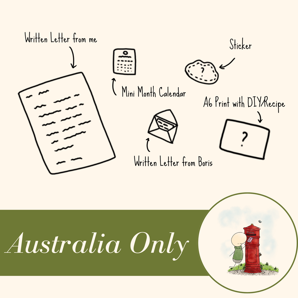 The Boris Mail Club - Australia Only (Sign up now to receive October's mail)